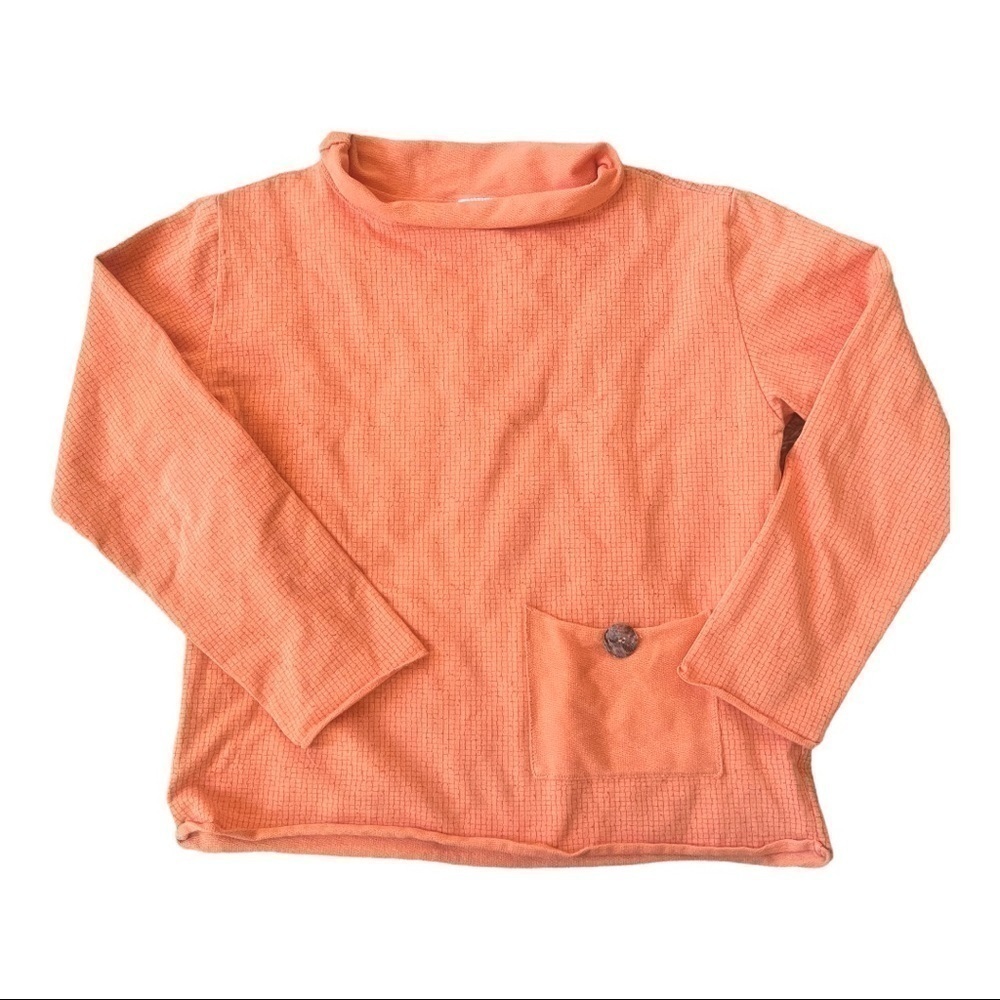 Color‎ me cotton CMC orange minimalist lagenlook top womens S